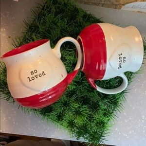 So loved white/ red mug set